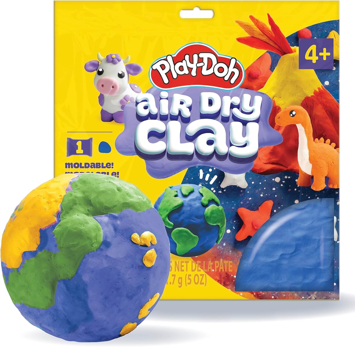Arcilla seca al aire Play-Doh, 5 oz. Bolsa de arcilla azul, suministros de arte, suministros de artesanía, herramientas y kit de arcilla, arcilla de modelado para niños, kit de arcilla seca al aire, artes y manualidades para adultos y niños