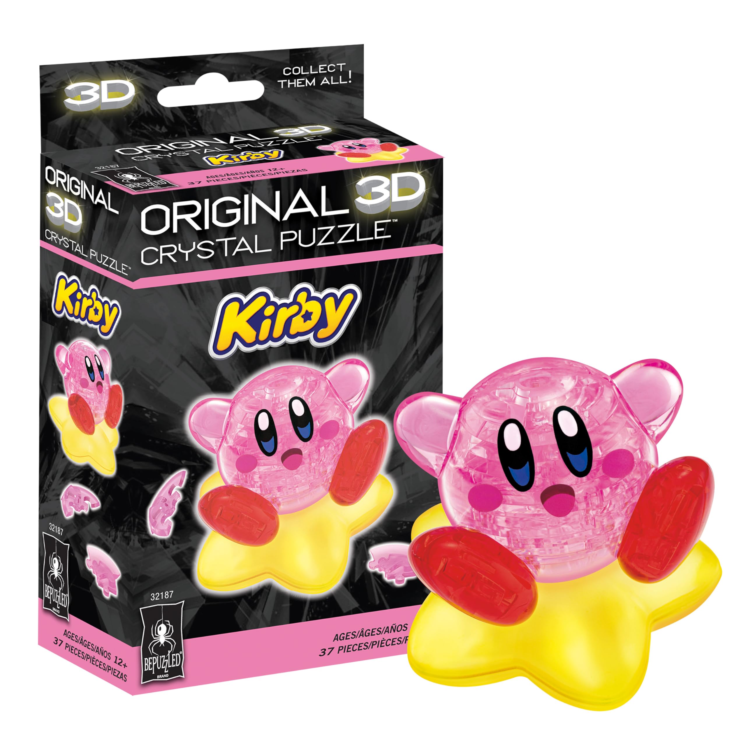 BePuzzled Kirby 3D Crystal Puzzle – Interlocking Display Brain Teaser for Teens & Adults, Challenging 3D Puzzle, Ages 12+