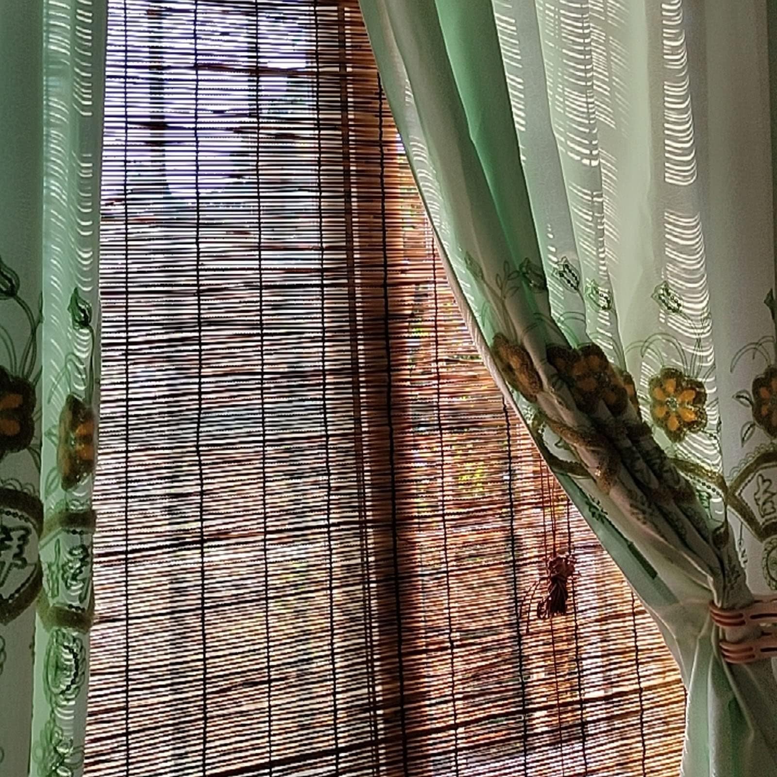 Ręcznie tkana ochrona przed wzrokiem z bambusa, mata trzcinowa, naturalna ochrona przed słońcem na balkon, taras i do ogrodu