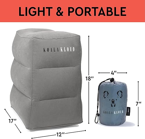 Miniatura 8 de Koala Kloud - Almohada inflable para reposapiés, para niños pequeños y niños, ideal para vuelos, asientos de automóvil o uso debajo del escritorio