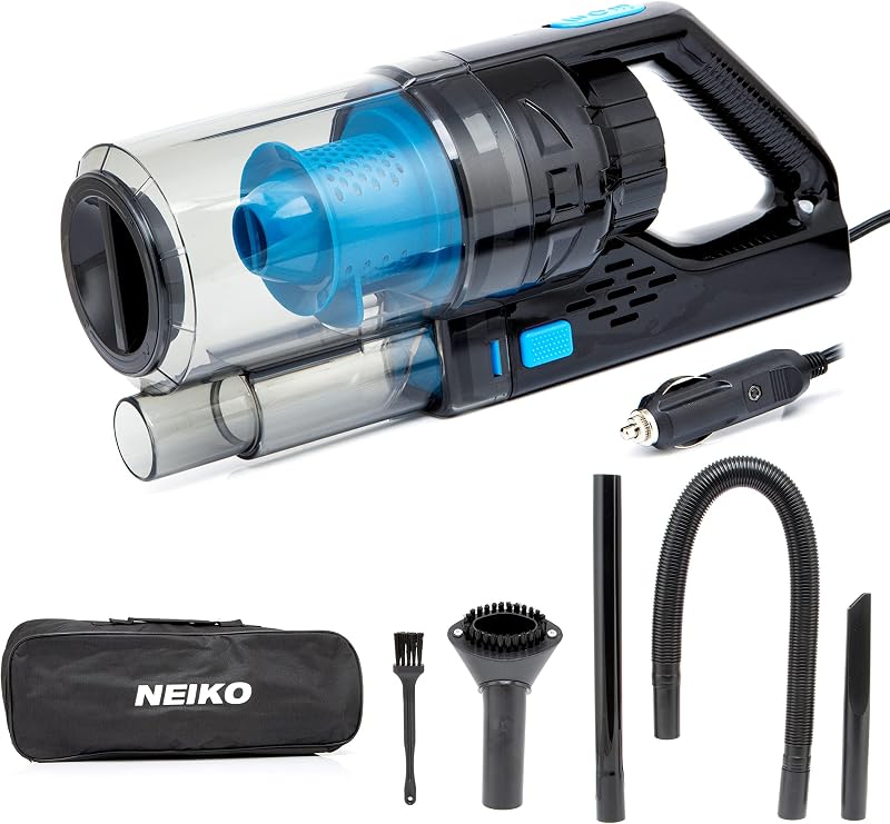 Portable Wet Dry Car Vacuum, High Power, Small Vacuum for Vehicle Detailing, 12V DC Power, Best for Automotive or Boat