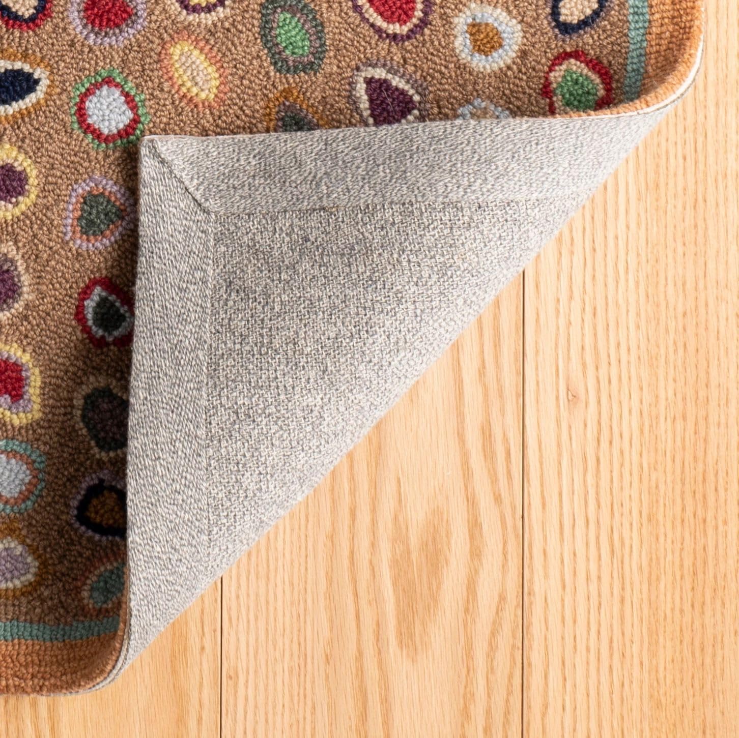 Dash and Albert Cat's Paw Wool Area Rug - 2' x 3' Brown Geometric Hand Micro Hooked Accent Rug - Durable, High Traffic Areas Living Room, Hallway, Stairs
