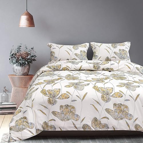 Juego de funda de edredón lavada, 3 piezas, ultra suave, doble cepillado, microfibra con cierre de cremallera (1 funda de edredón + 2 fundas de