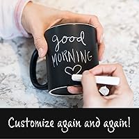 Vista 2 de Personalized Chalkboard Ceramic Coffee Mug - Start Each Day with a New Message (Chalk Included), 300ml