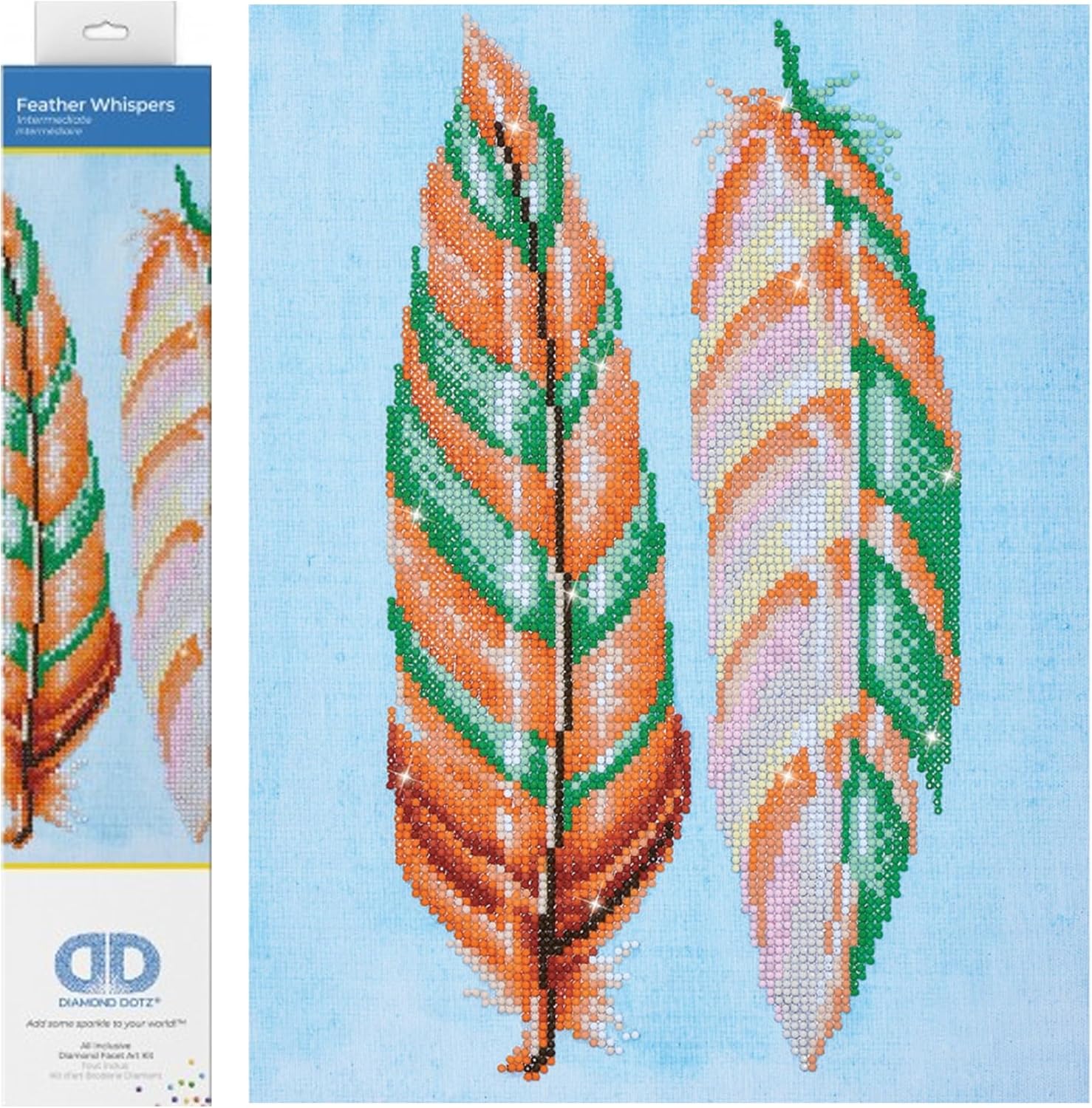 DIAMOND DOTZ Feather Wispers Bird Diamond Painting Kits for Adults - Diamond Art Kits a Relaxing Creative Craft Kit with Dotz Gems 11"x14.5"