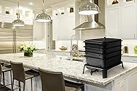 Vista 2 de VERMI-FUTURE® Contenedor de compostaje Worm Condo con 4 bandejas, color negro, con ropa de cama inicial y medidor de suelo 3 en 1, ideal