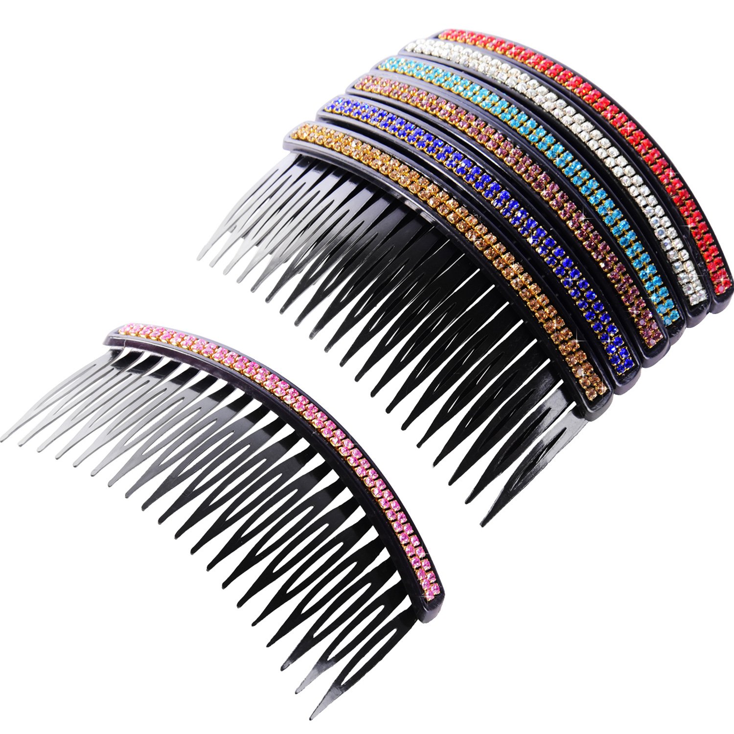 7 Piezas de Peine de Pelo 20 Dientes Peine de Diamantes de Imitación Clip de Peineta de Pelo Nupcial Accesorios de Peinado para Mujeres Niñas, Colores Variados