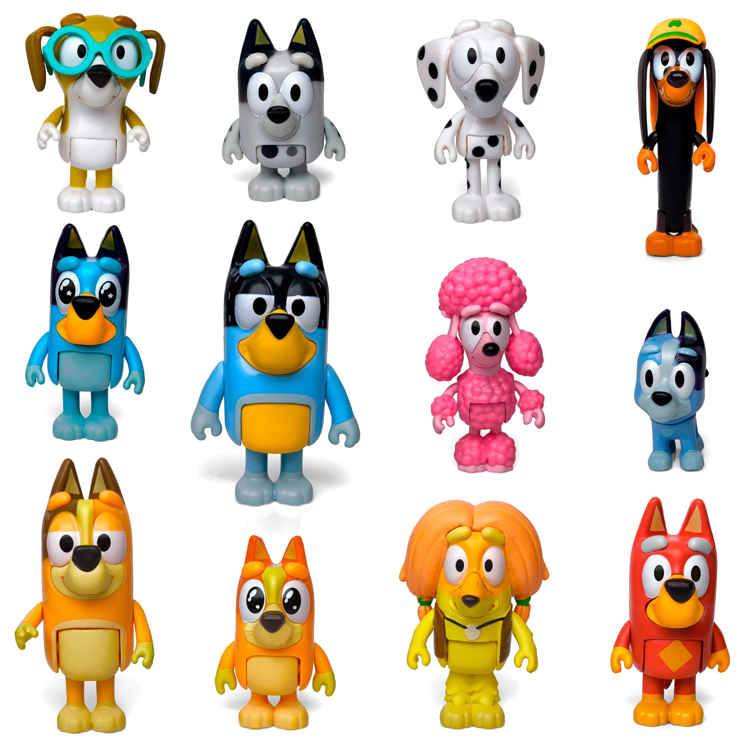 12 PCS Inspired by Bluye-Wolfs Figurines Toys Playset, Dogs Action Figures Family and Friends Set Collection