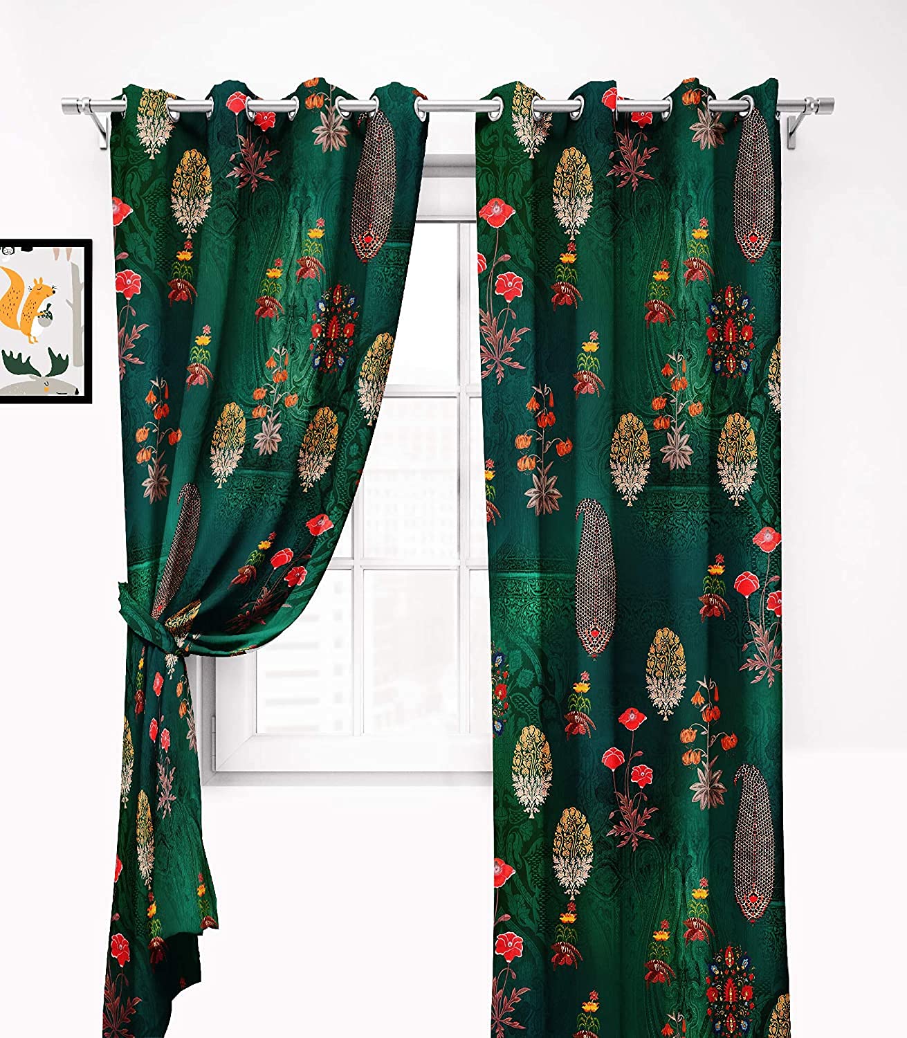 Ultimate Trends 270 GSM Premium Room Darkening Curtains with Tie Back and Diamond Eyelets Set of 2 Panels (6 L x 4 W Feet, Cadmium Green) (B09GMB5BGP) Amazon Price History, Amazon Price Tracker