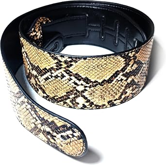 Snakeskin Texture Beige Guitar Strap Body Strap Suitable For Electric Bass Traditional Guitar Instruments