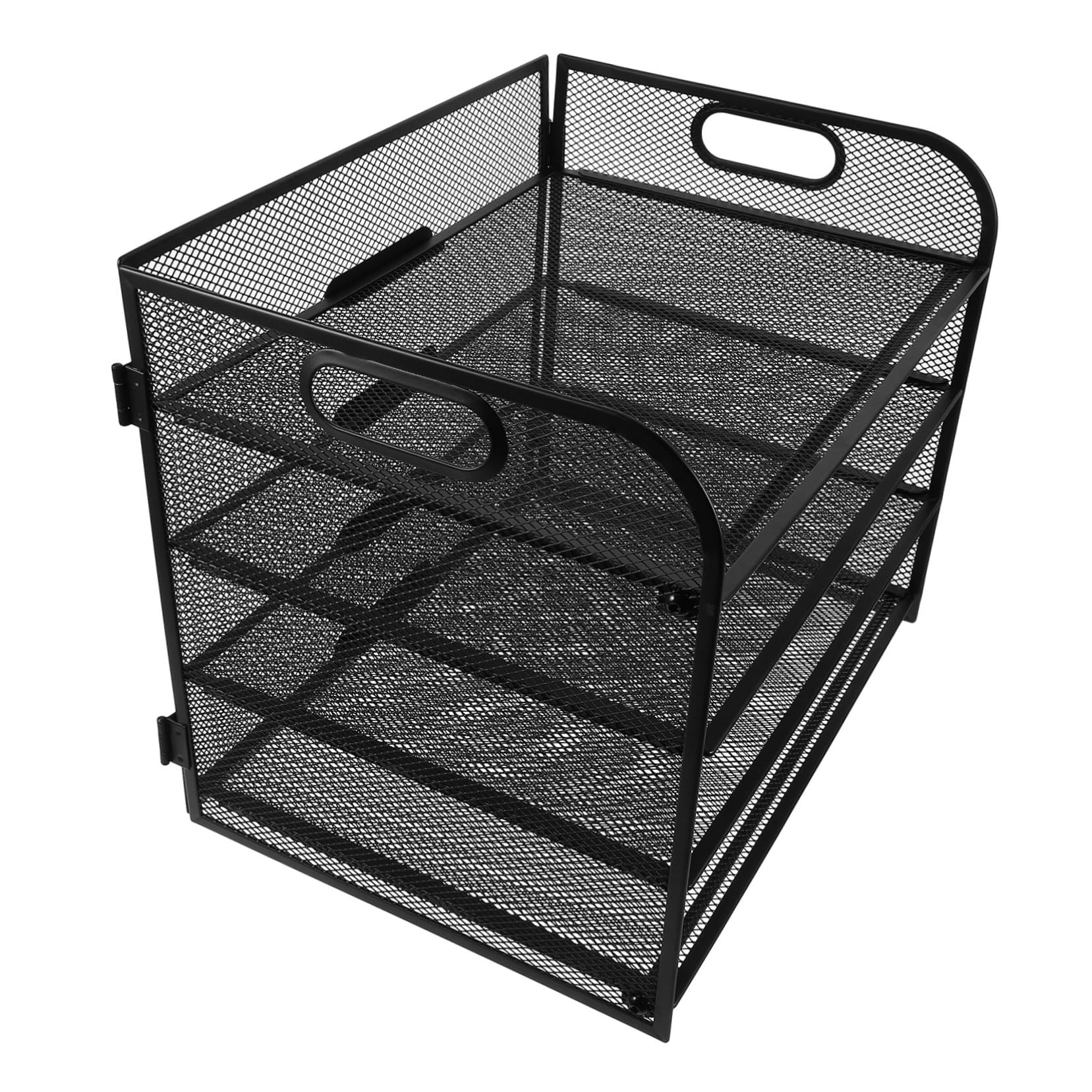4livello Organizer Scrivania Metallo Nero Ripiani Vassoio Portadocumenti Impilabile Con Maniglie Per Ufficio e Aula Design Elegante e Resistente Per Documenti e Riviste