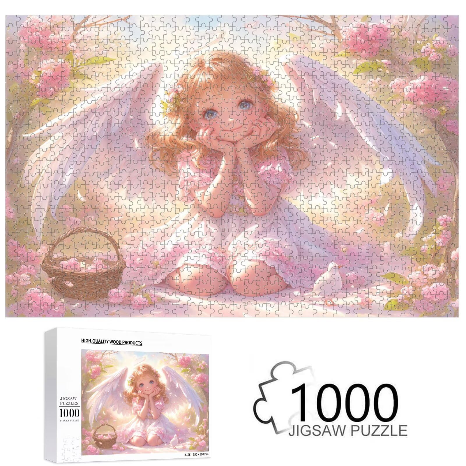 Puzzle 1500 Pezzi - Angelo & Fiore - Puzzle in Legno Durevole 1T#1056