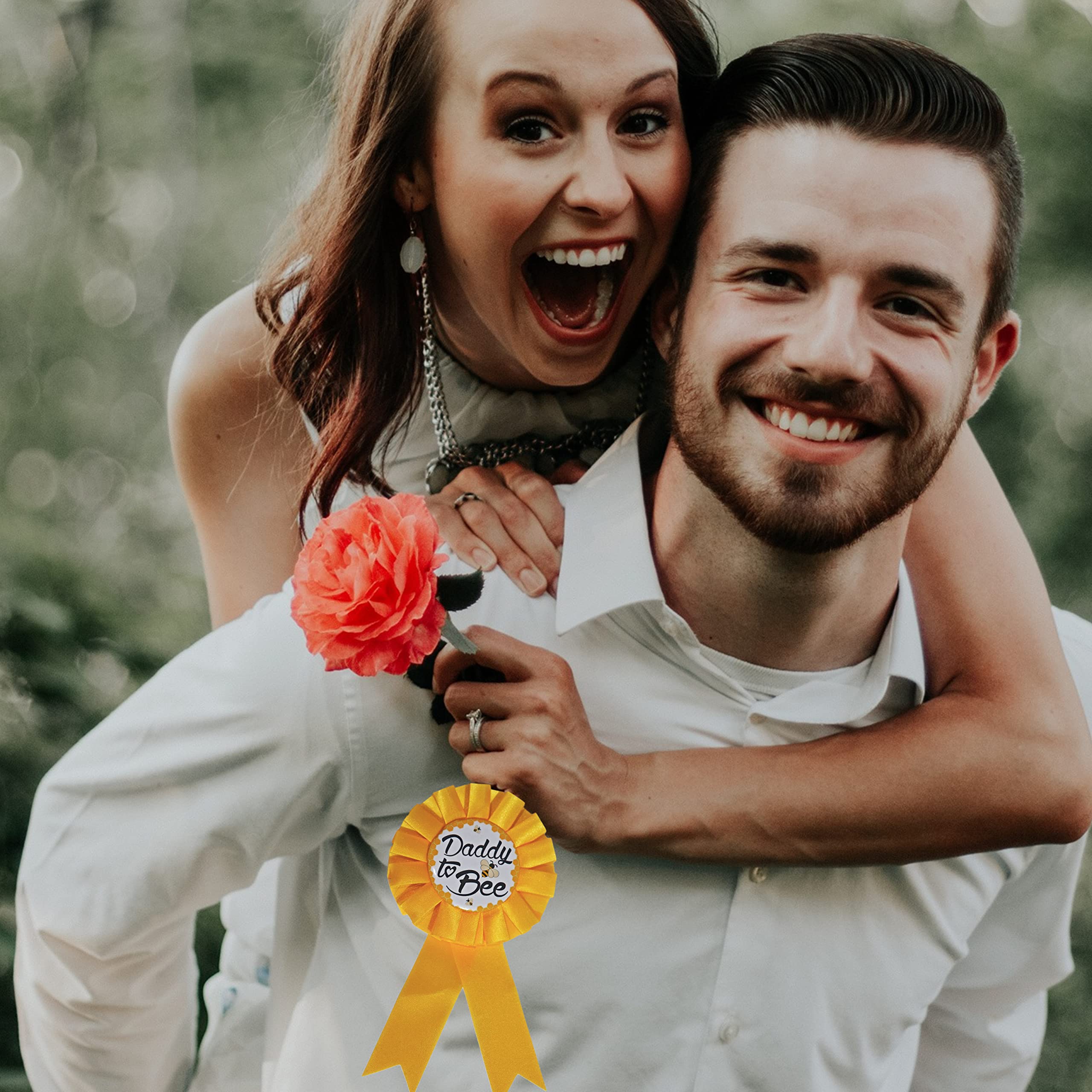 Bienen-Schwangerschaftsschärpen-Set: 4-teilig Mit Mama/Papa Zu Biene Ansteckblumen Für Babyparty & Fotoshooting