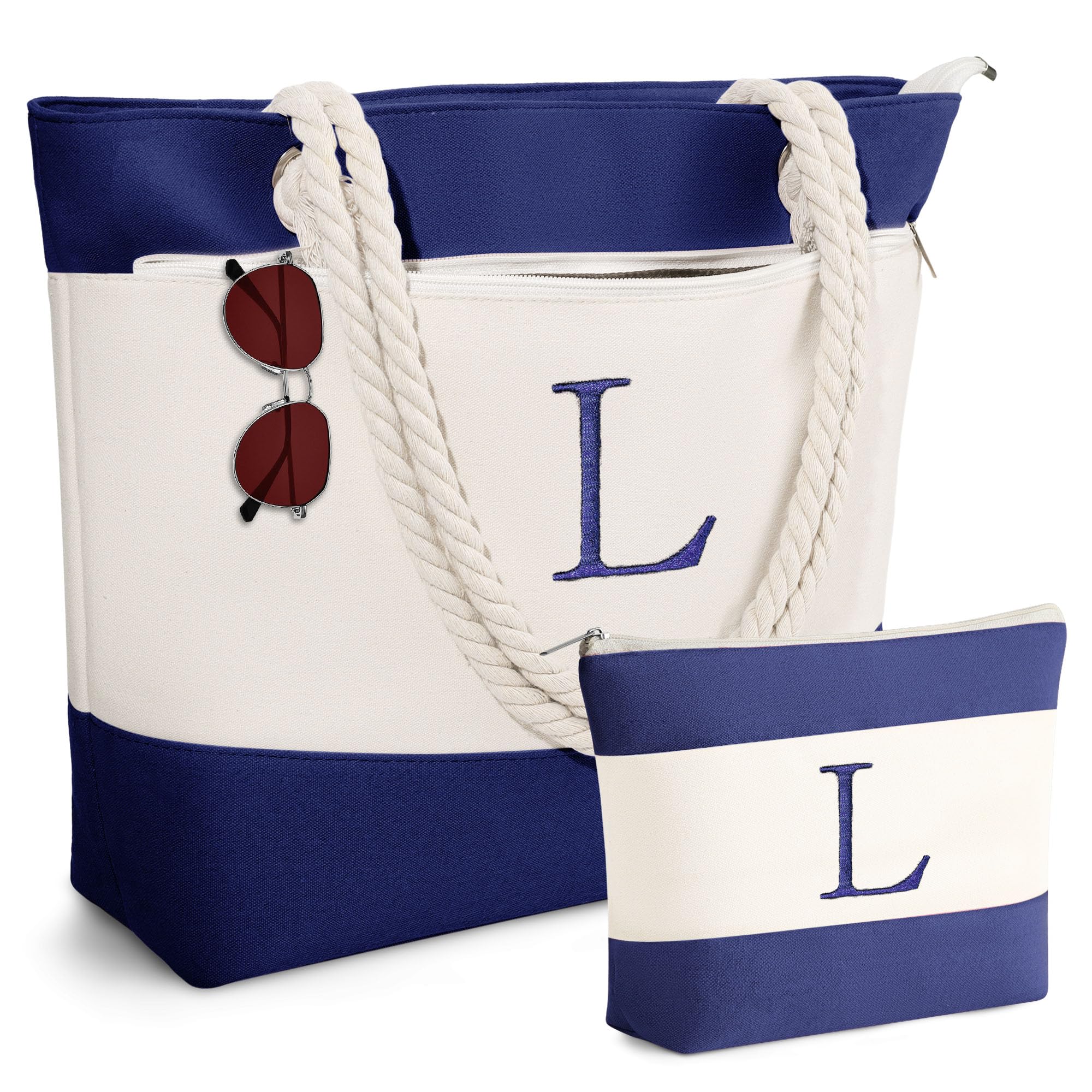 YOOLIFE Beach Bags for Women - Travel Canvas Beach Tote, Pool Waterproof Bag, Travel Essentials, Gifts for Women Birthday