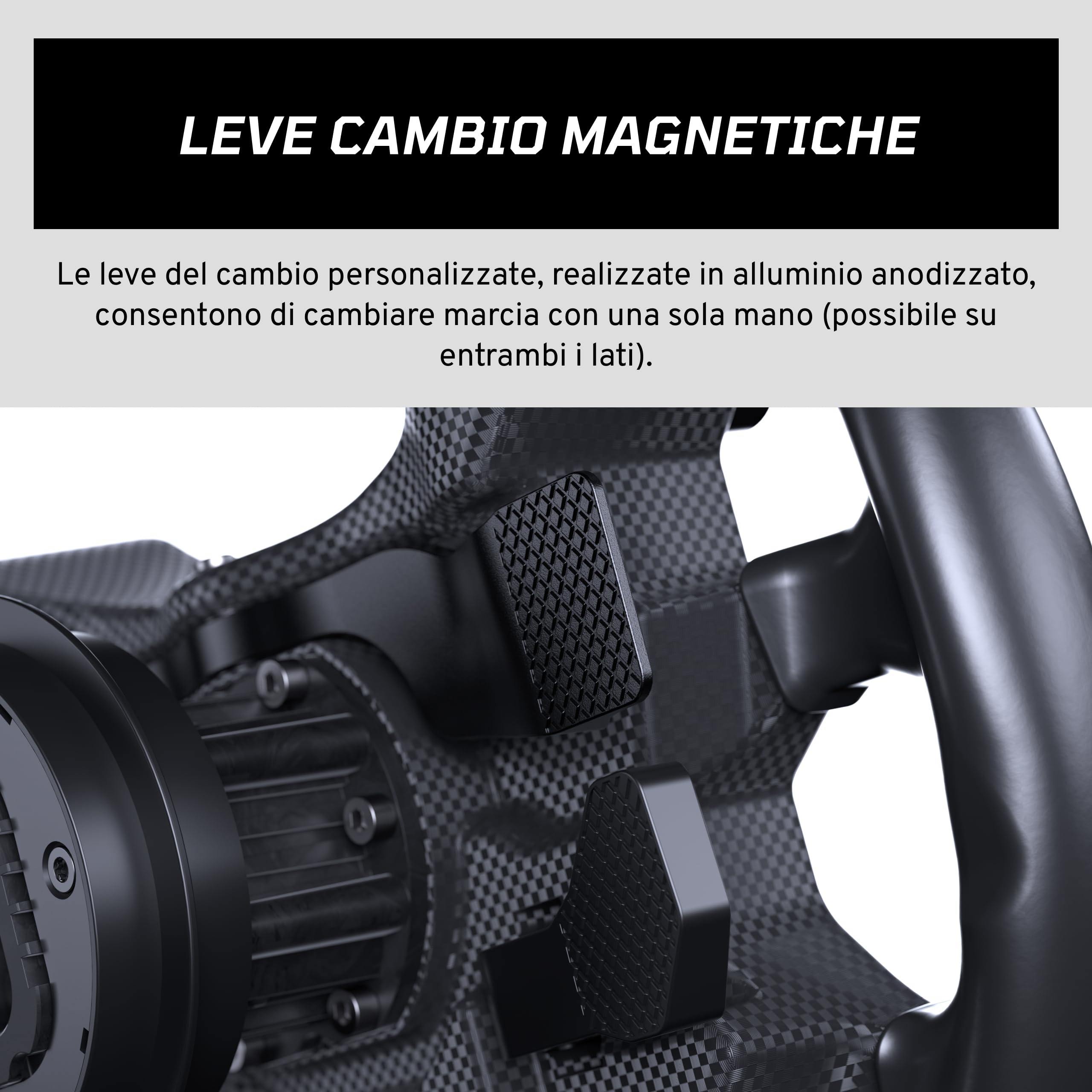 FANATEC Sim Racing CSL GT3 Volante PC Xbox Impugnature Sovrastampate Comandi Magnetici Personalizzati Paddle Analogici Display OLED QR2 Lite