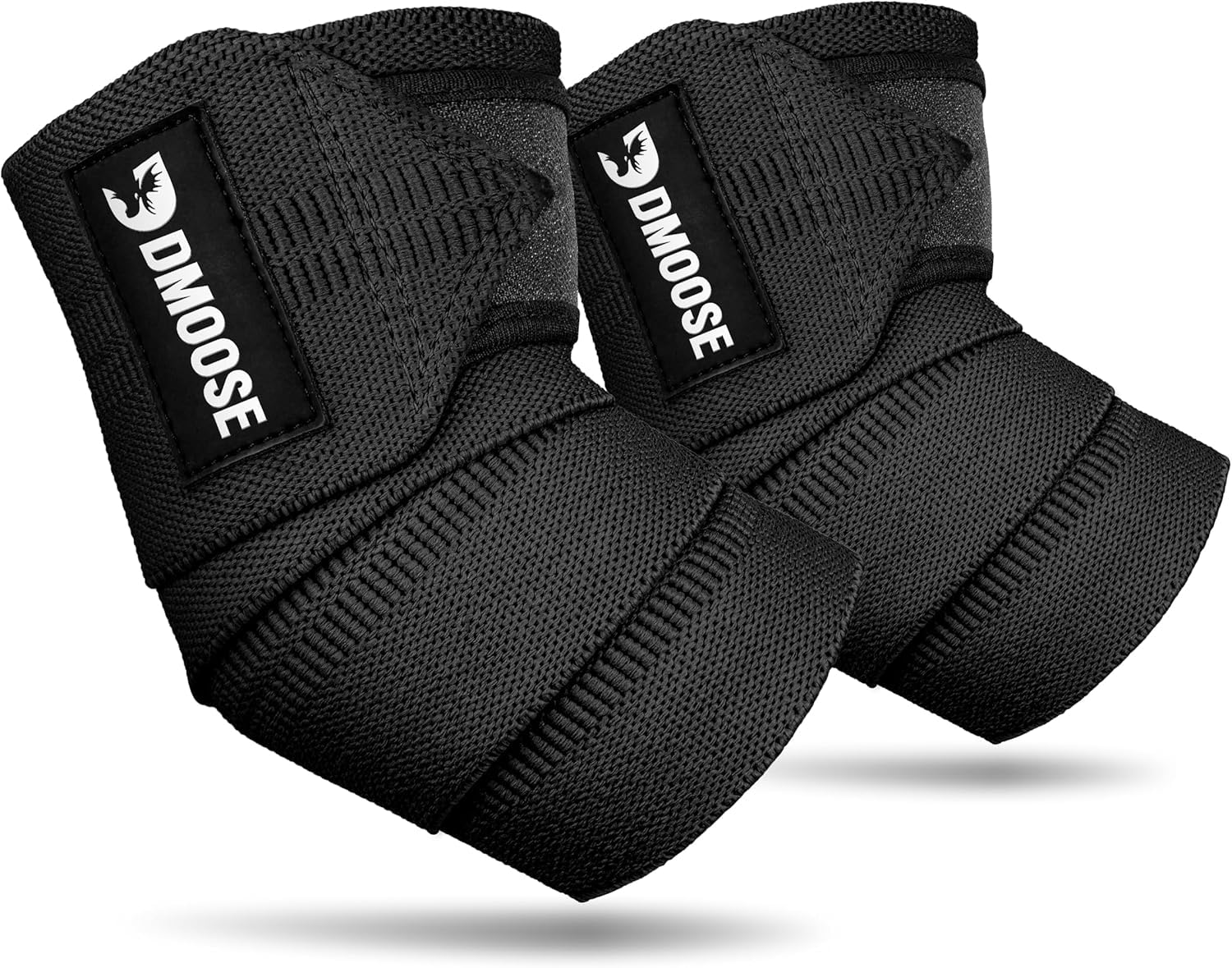 DMoose Fitness Elbow Wraps for Weightlifting (Pair) 40" Adjustable Brace for Joint Support, Pain Relief & Tendonitis-Elbow Straps for Weight Lifting, Bench Press & Gym Workouts, Band for Men & Women