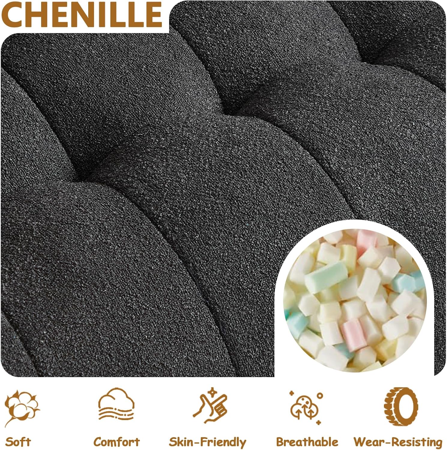 Black Bean Bag Loveseat with 2 Pillows, Bean Bag Couch for Adults, Large Beanbag Chair for Teens, Floor Couch for Living Room Dorm Bedroom Coffee, Easy to Move, No Assembly, 700 LBS Capacity(Black)