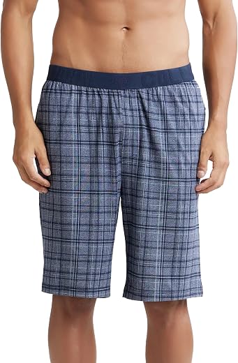 Jockey IM02 Men's Tencel Micro Modal Cotton Elastane Stretch Regular Fit Checkered Sleep Shorts with Side Pockets