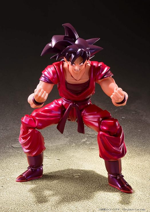 TAMASHII NATIONS S.H. Figuarts Dragon Ball Son Goku, Kaio-ken, Approx. 5.5 inches 140 mm, PVC & ABS Plastic, Painted Articulated Action Figure