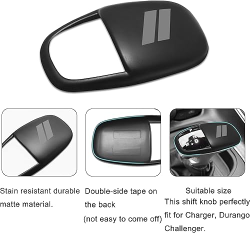 Miniatura 3 de SENSHINE Pomo de la palanca de cambios para Dodge Charger Challenger Accesorios 2015-2023 2024 Durango 2016-2024 ABS Interior Shell Inserto