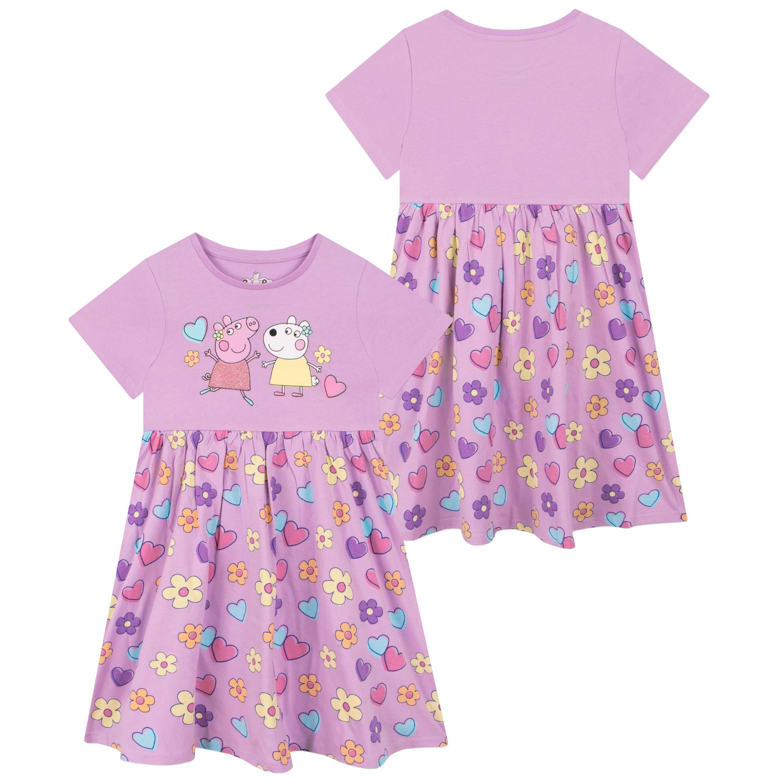 Peppa Pig Mädchen Kleid | Baumwolle Kleider Für Mädchen | Kurzarm Sommer Skaterkleid