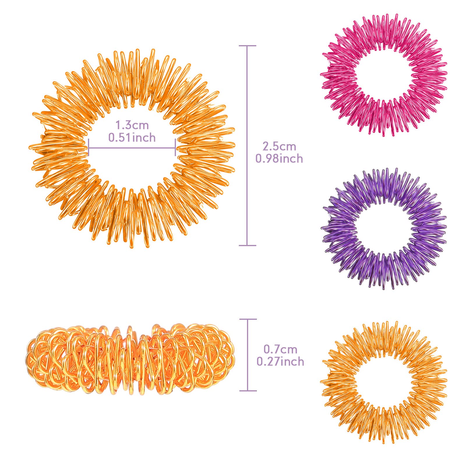 Snapklik.com : Blulu 30 Pieces Acupressure Rings Spiky Sensory Rings ...
