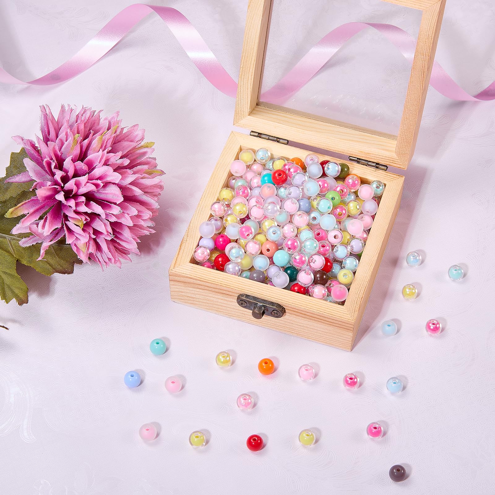 BEEFLYING 500 Pz Perline Acriliche da 75 mm Per La Creazione di Gioielli Perline Rotonde Trasparenti Colorate A Forma di Caramella Per Braccialetti Fai da Te Collane Portachiavi Ciondoli Per Cellulare