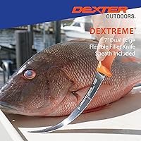 Vista 7 de Dexter Outdoors Dextreme Cuchillo flexible de filete de 7 pulgadas de doble filo Incluye funda