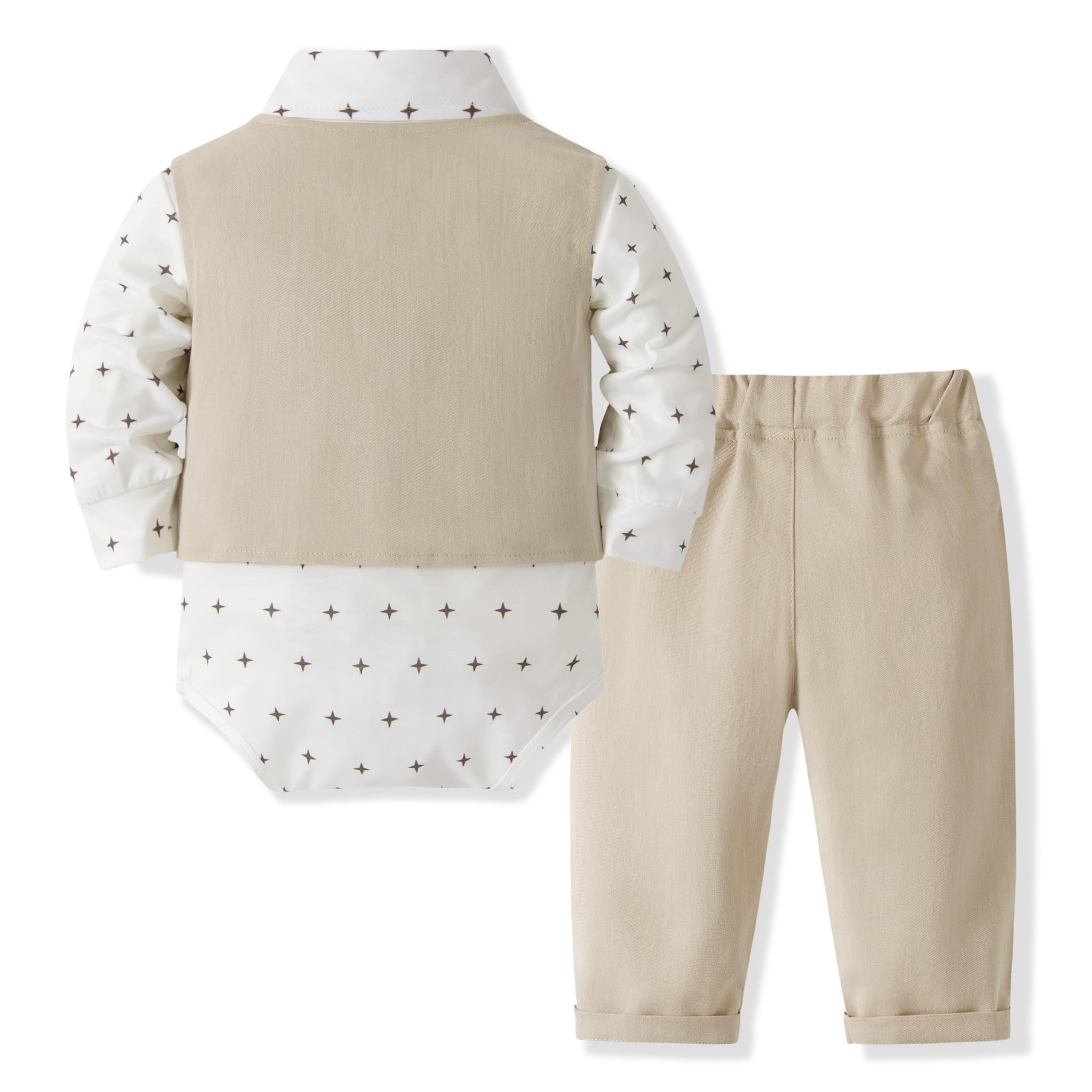 Volunboy Completo Elegante Bambino Camicie + Papillon + Gilet + Pantaloni, Ragazzo Abbigliamento 4 Pezzi Gentleman Cerimonia Nozze