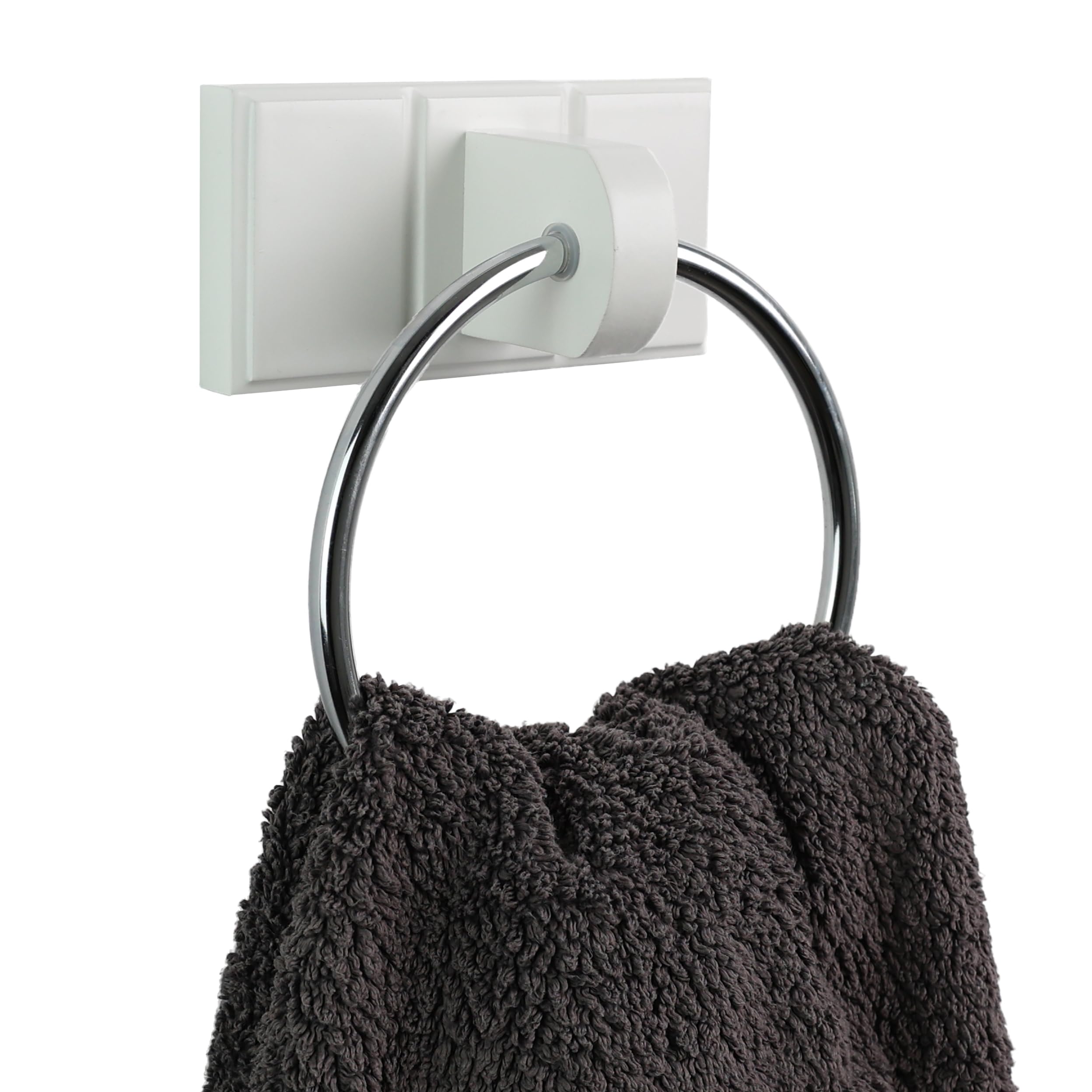 DIVCHI Towel Holder Black Chrome Plated Towel Rail Bath Towel Ring Wall Mounted For Kitchen Bathrooms Hand Towel Ring Accessories