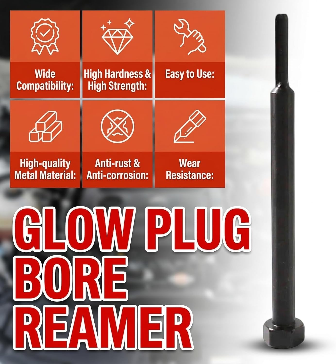 GM-52074 EN-52074 Glow Plug Bore Reamer Replacement for Kent-Moore & OTC-7223, Compatible with Duramax 6.6L L5P, 3.0L, 2.8L Diesel Engines (2001-2026)