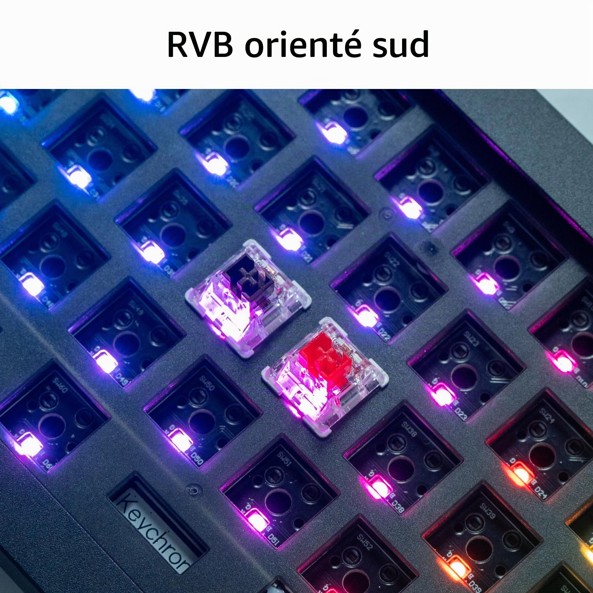 Keychron Q14 Pro Kit Clavier Mécanique Alice 96% en ISO, Corps en Aluminium CNC, Kit Barebone Gaming à Monter Soi-même, Programmable QMK/Via, RGB, Bluetooth 5.1/Filaire, pour Mac, Windows - Noir