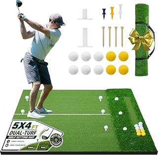 Neoaider Elite Dual-Turf Golf Hitting Mat, 5x4ft/6x4ft Golf Mat