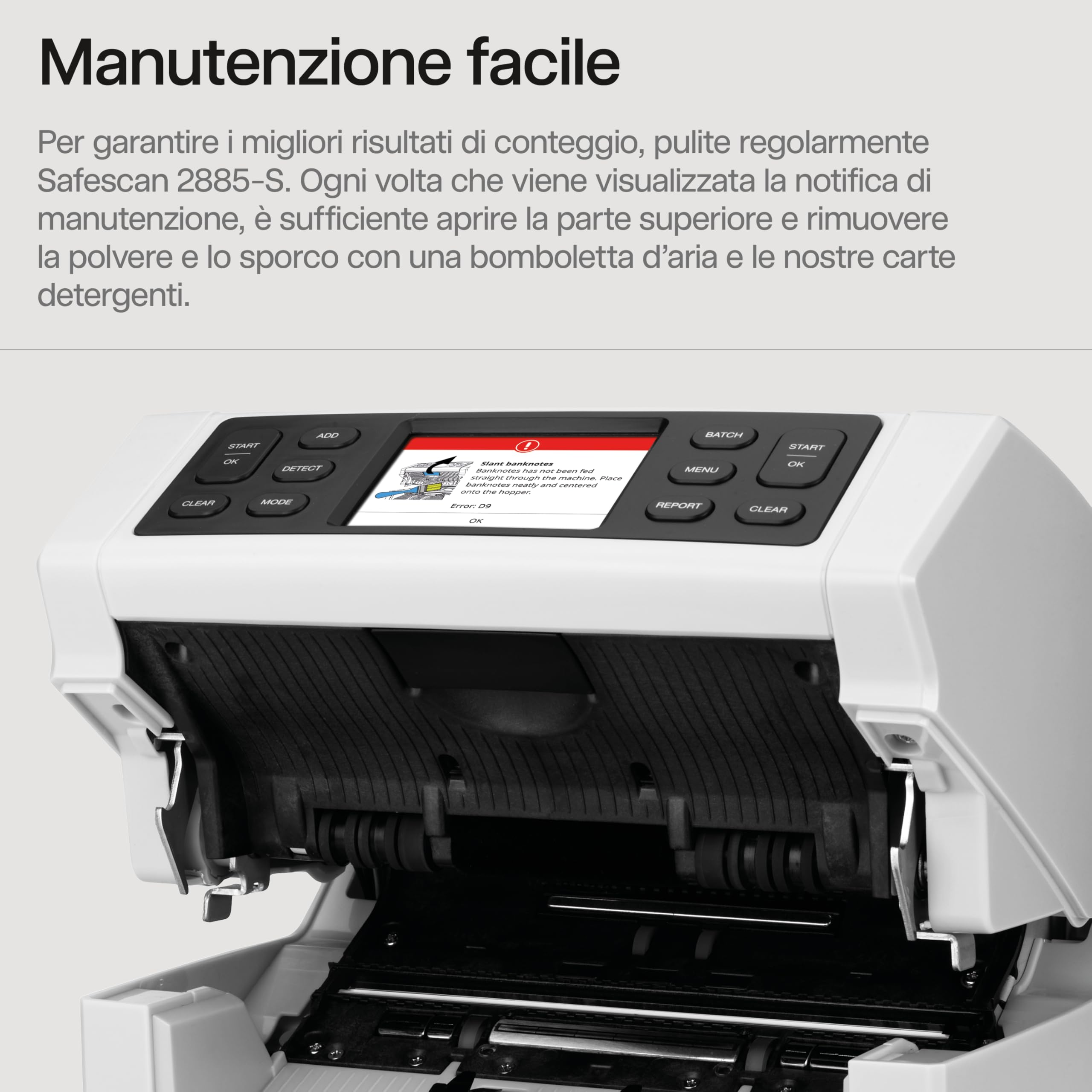 Safescan, Contadenaro Safescan 2885-S conta banconote miste, compresi gli USD - Contadenaro con rilevatore di denaro falso a 7 punti - Contadenaro con interfaccia multilingue
