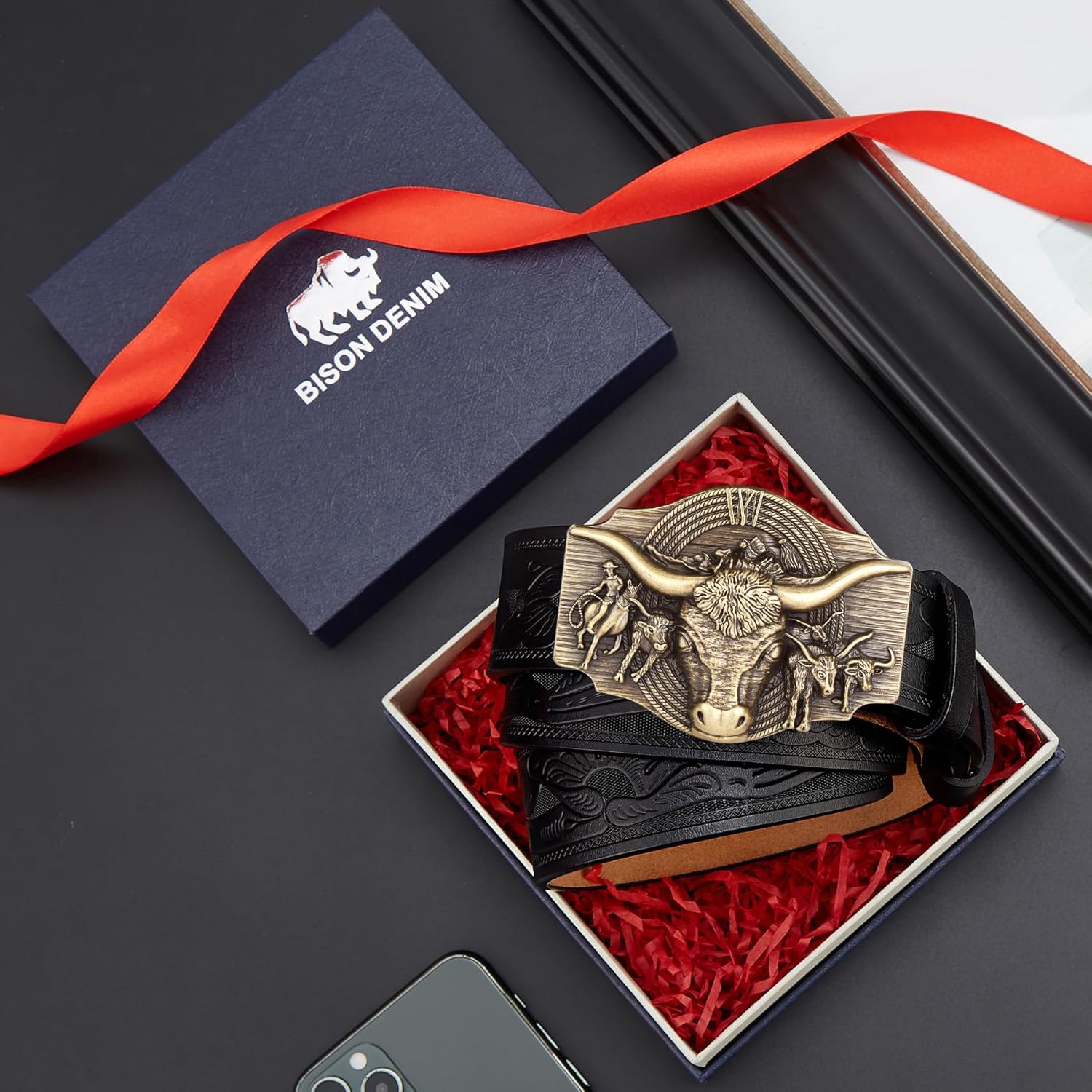 Western Leather Belt for Men Women Cowboy Cowgirl Mens Buckle Belt for Jeans, Country Belt, Ideal Men's Gifts - Image 6