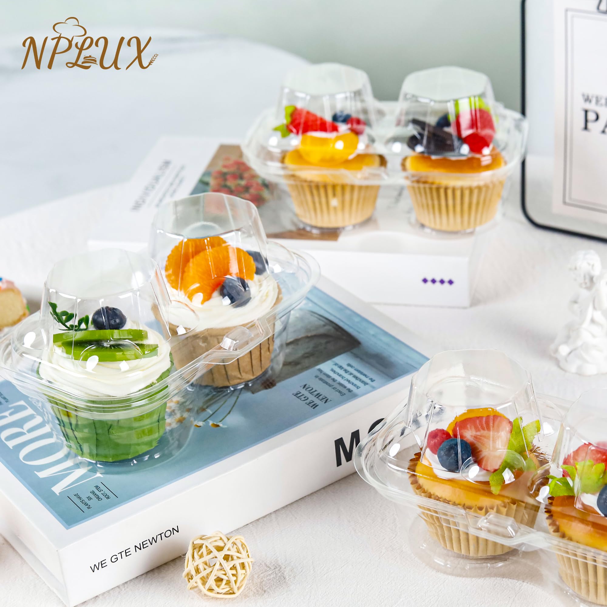 Amazon｜NPLUX カップケーキ容器 50個パック 2個 カップケーキ100個用