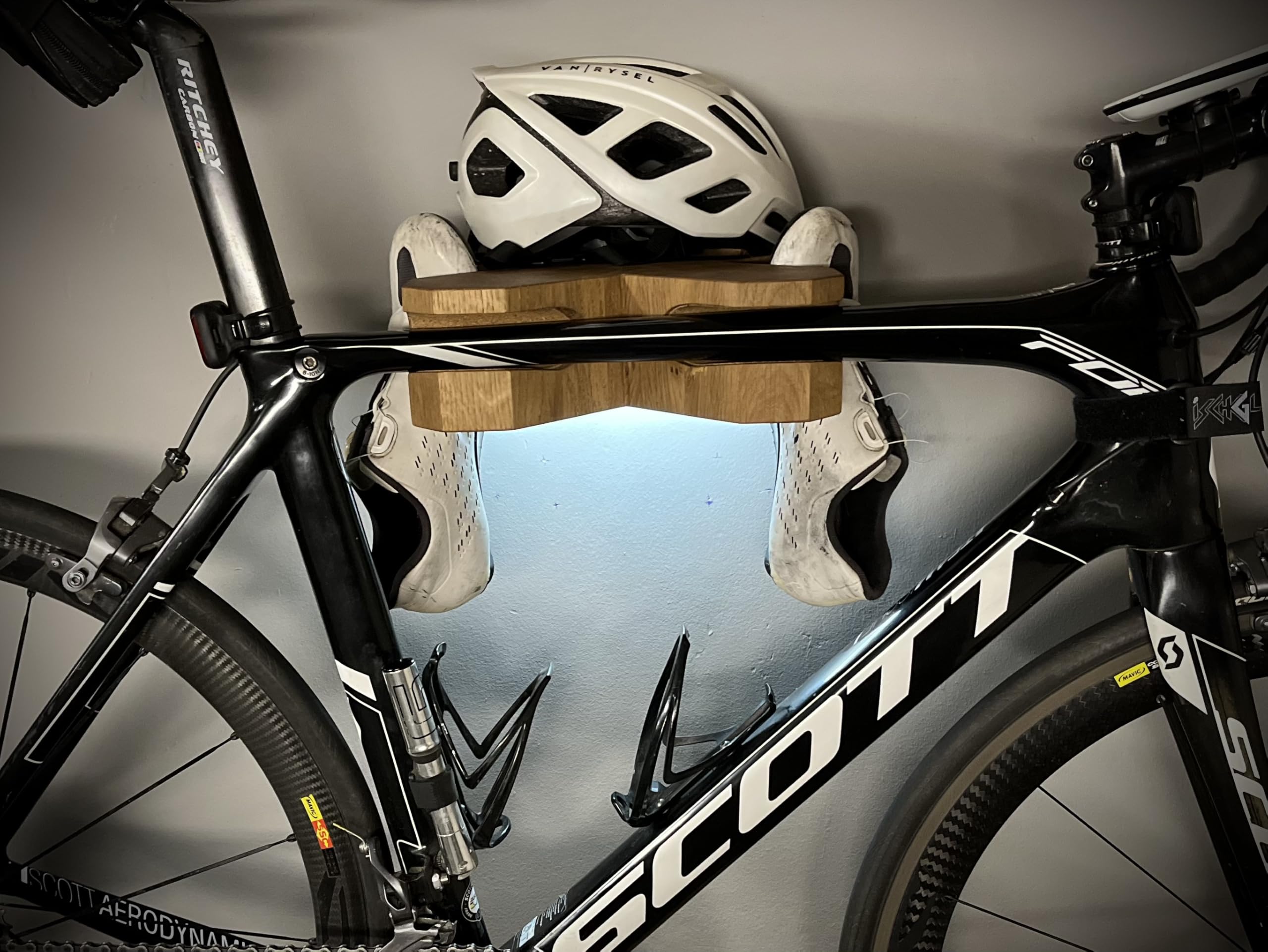 Fahrrad-Wandhalterung, Eichenholz, Modernes Design