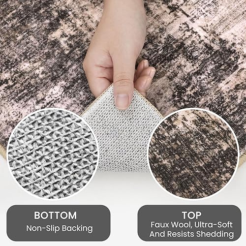 Miniatura 149 de IOHOUZE Alfombra pequeña abstracta de 2 x 3 pies, alfombra de entrada lavable para entrada interior, alfombras con respaldo de goma, alfombra gris