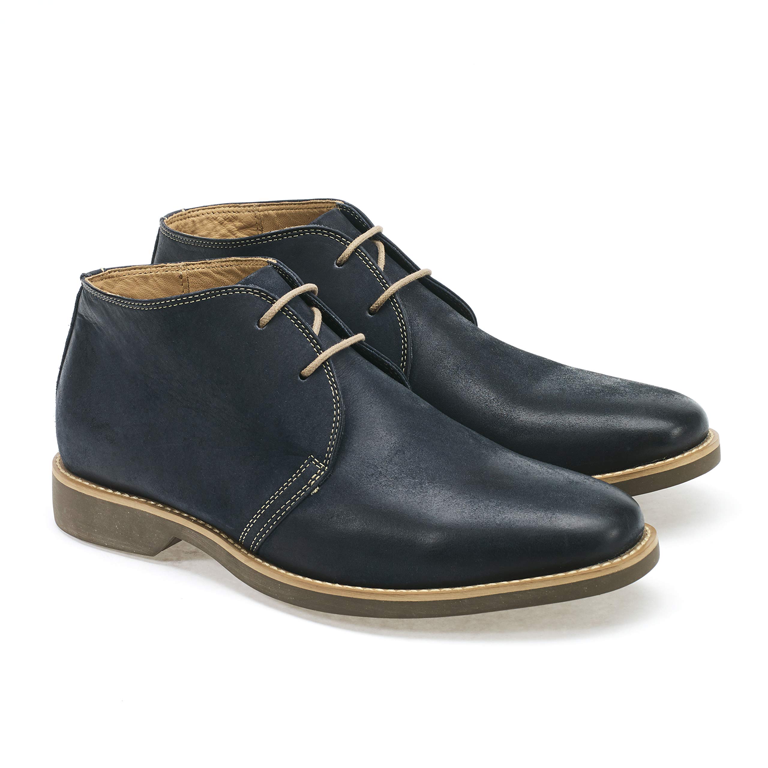 Colorado Mens Navy Leather Lace Up Ankle Desert Boots Size
