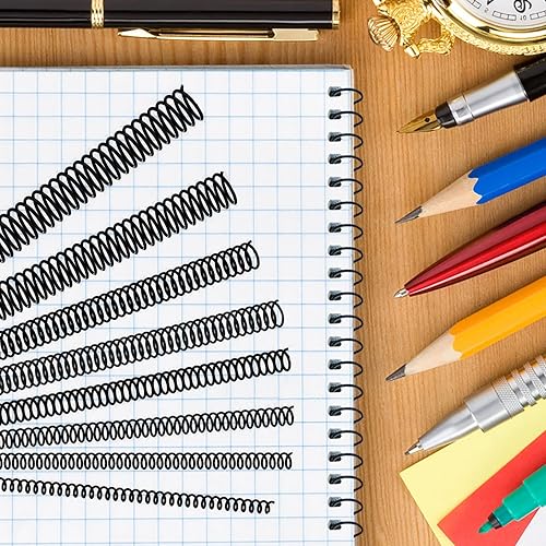 Miniatura 4 de 120 paquete de bobinas de encuadernación en espiral de plástico, anillos de encuadernación en espiral, espinas, bobinas, varillas de encuadernación