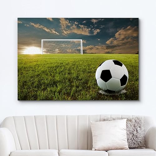 Miniatura 7 de wall26 Lienzo impreso para pared, línea geométrica azul, polígono, jugador de fútbol, atletas deportivos, arte digital, arte moderno, rústico,