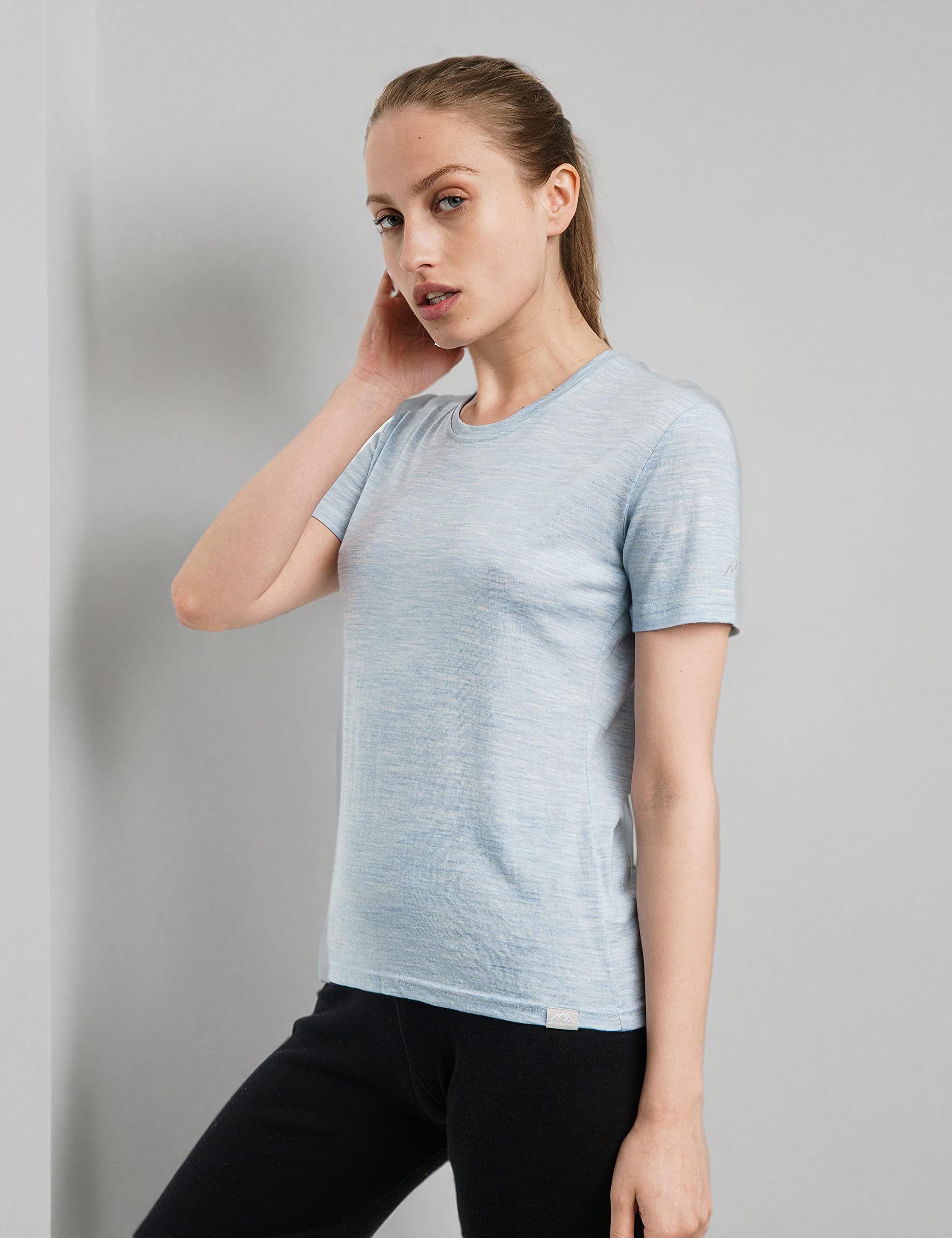 Merino Sport Shirt Damen (L, Iceberg)