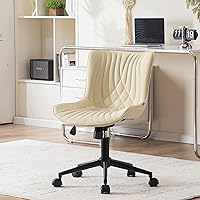 Vista 26 de YOUNIKE Silla de oficina, silla de escritorio sin brazos con ruedas, sillas giratorias ajustables para computadora de oficina en casa, silla