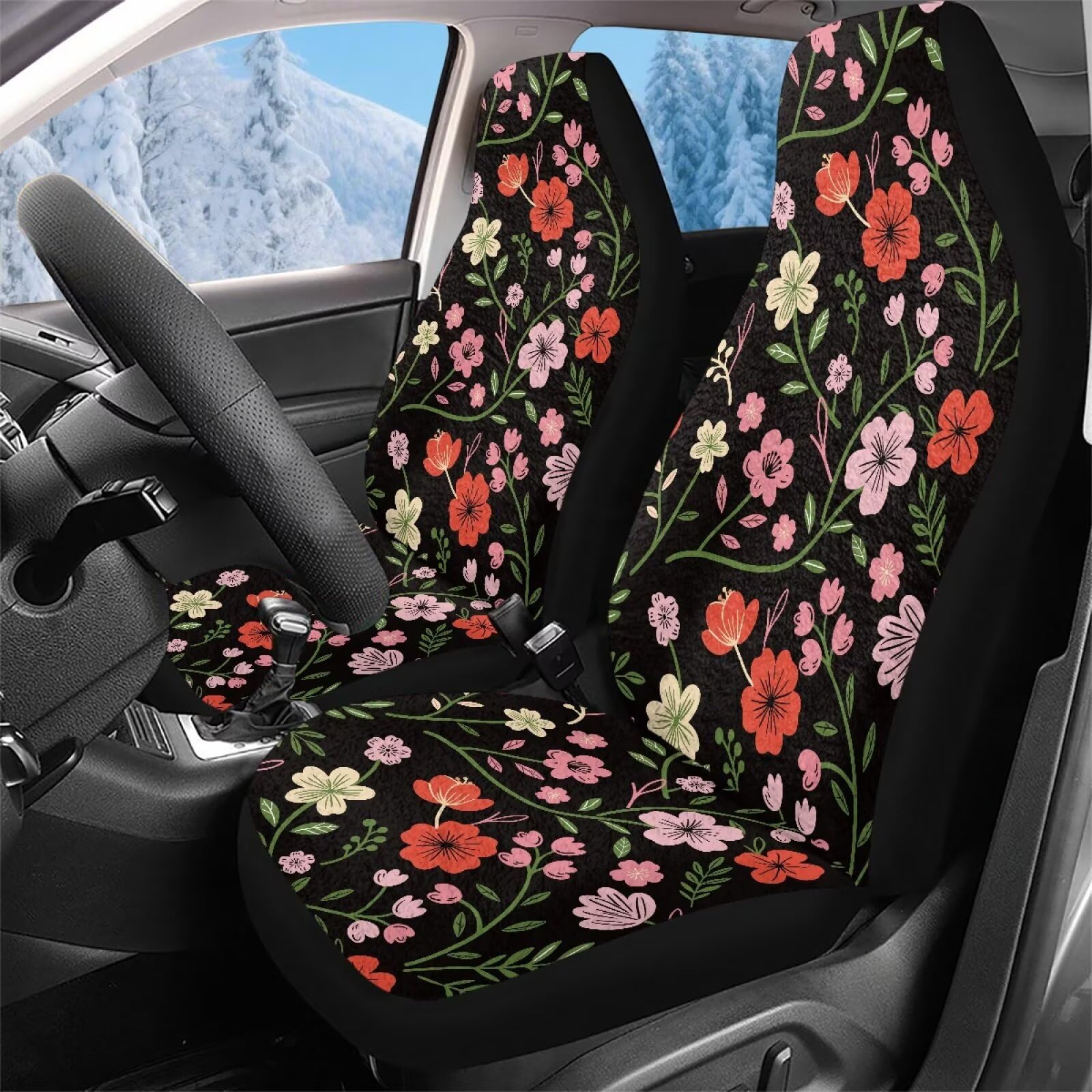 Couvre sieges auto fleurs pour rénover un siège avant abîmé de berline