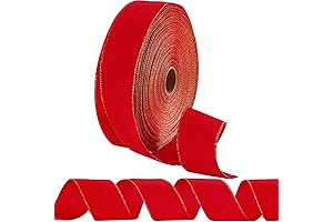 Christmas Wired Red Velvet Outdoor Ribbon