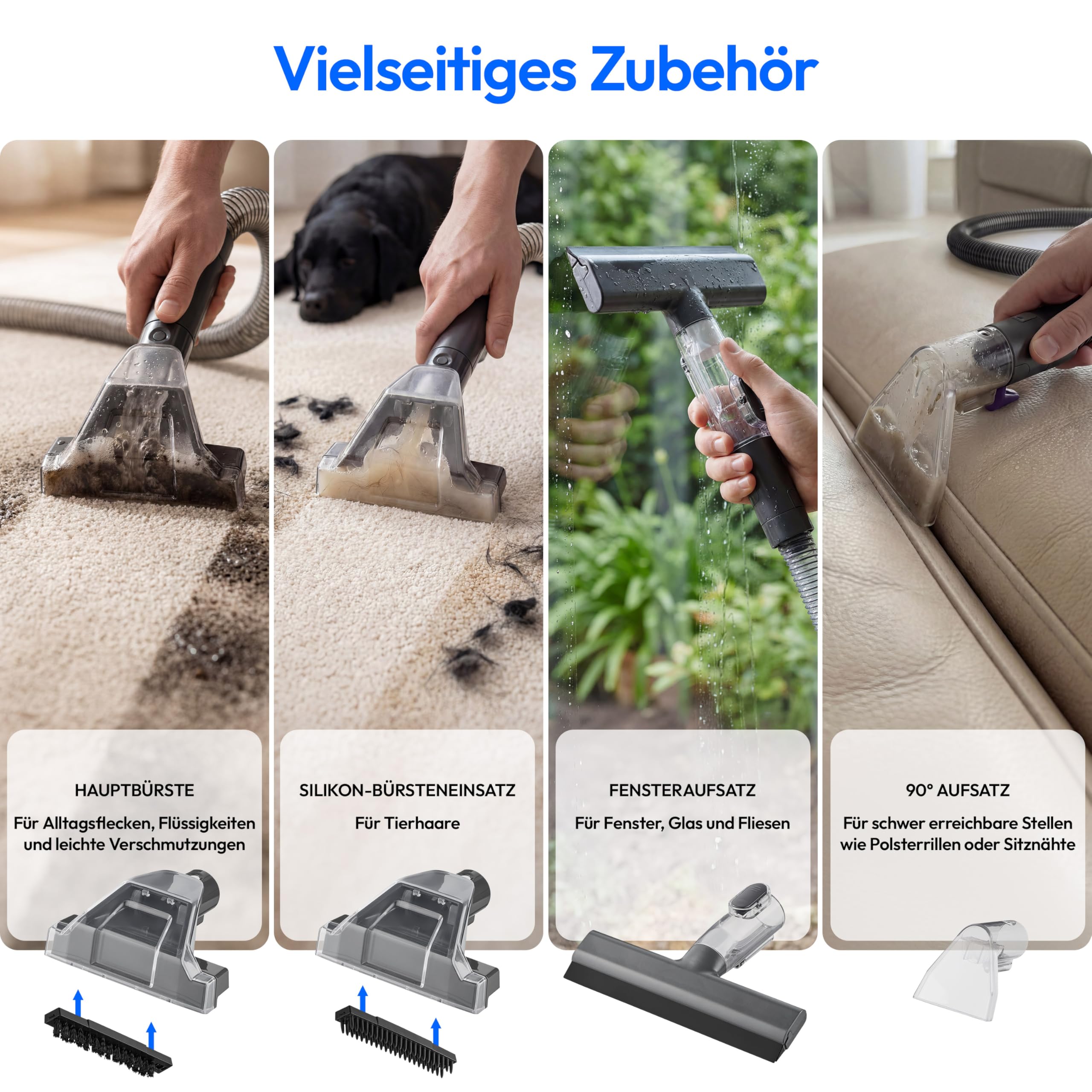 MEDION E10 UC Polsterreiniger Gerät Waschsauger (Nasssauger für Polster Teppiche Autositze, 750 Watt, Frisch und Schmutzwassertank, Fenster-Aufsatz, MD100122)