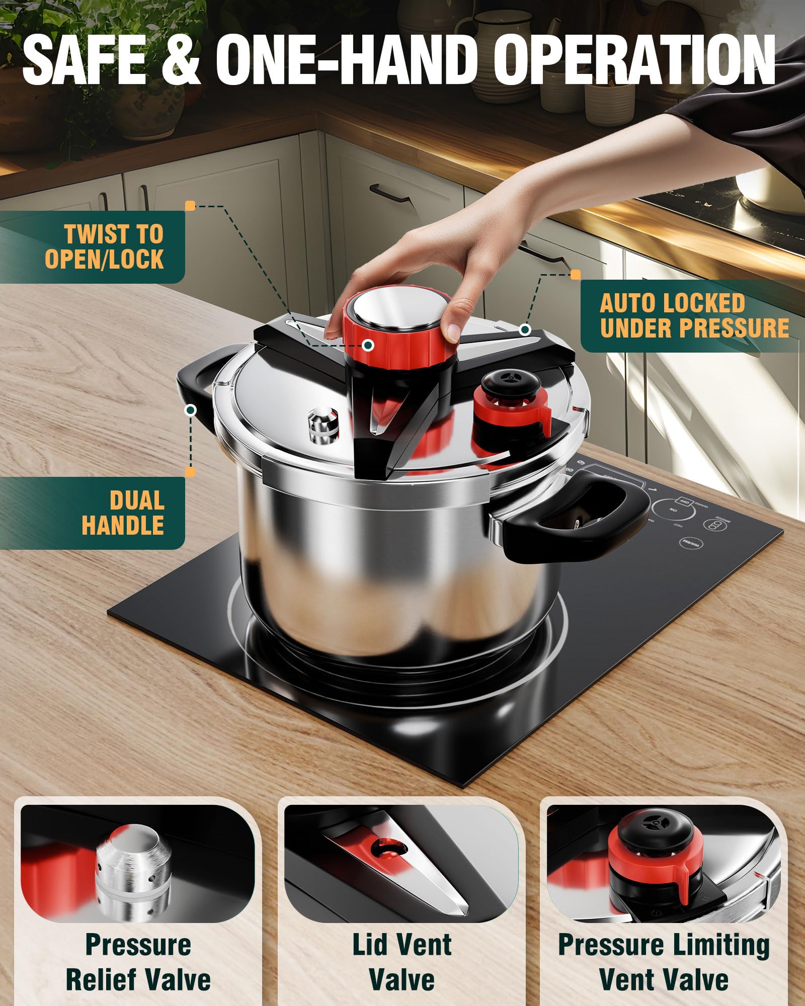 Amazon.com: WantJoin Pressure Cooker, Pressure Canner with 8 Quart