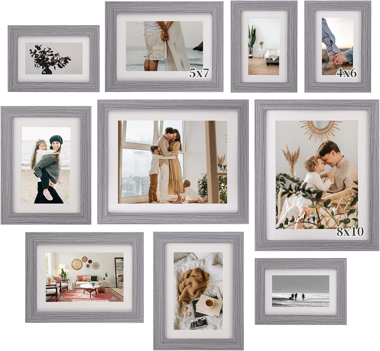 Picture Frames Set Photo Frames 10 Pack Rustic Wood