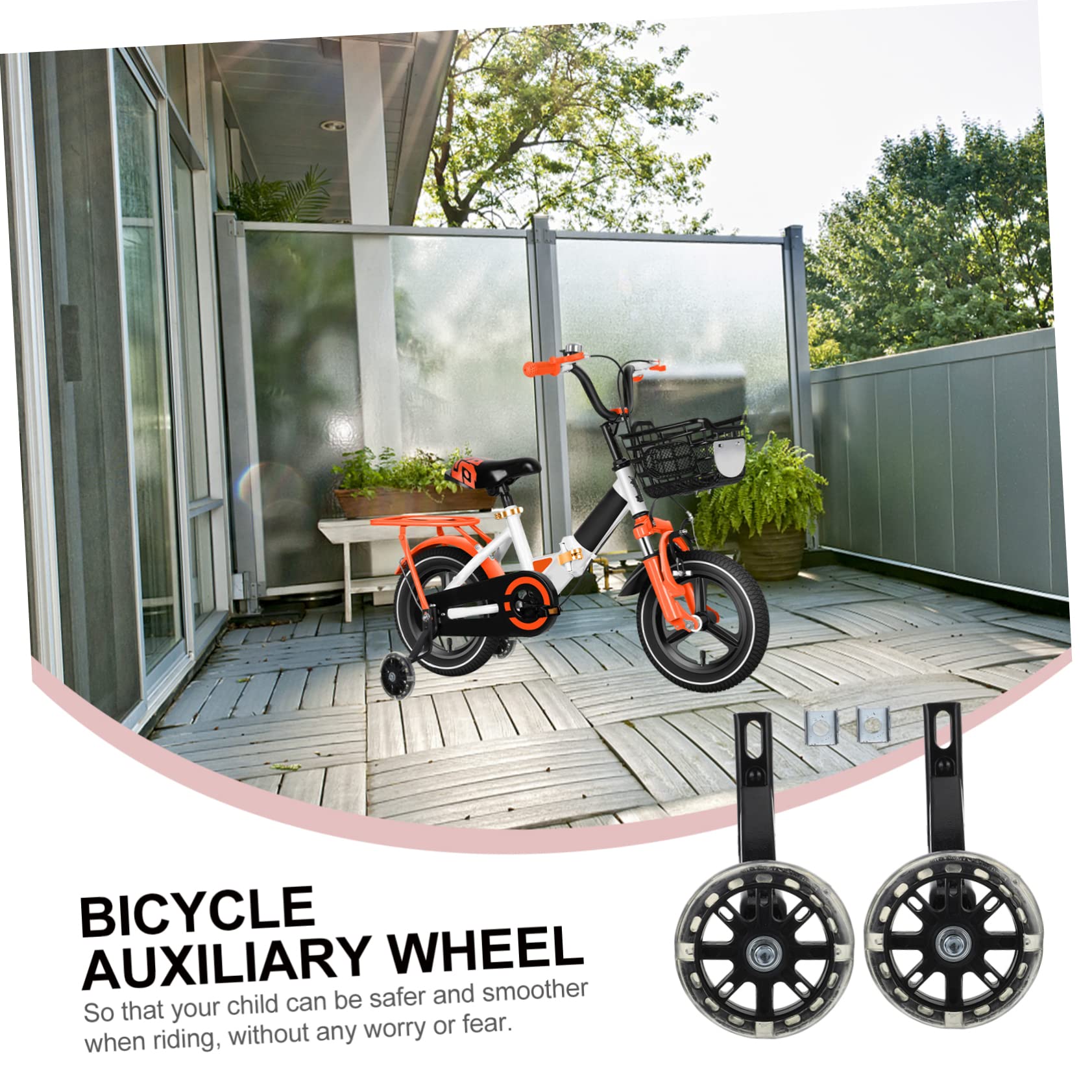 Toddmomy 1 Par De Ruedas De Entrenamiento De Bicicleta Ruedas De Entrenamiento Silenciosas Ruedas De Entrenamiento Flash Cochecito Bicicleta Ruedas De Entrenamiento para Niños Bicicleta