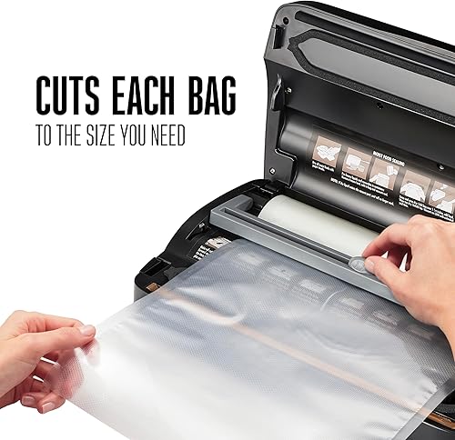 Miniatura 6 de Weston Brands - Máquina selladora al vacío para conservación de alimentos y vacío al vacío, sella bolsas de hasta 11 pulgadas de ancho, 110 vatios,